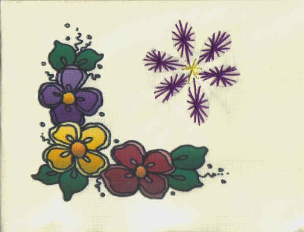 Handmade Embroidered Flower Note Cards