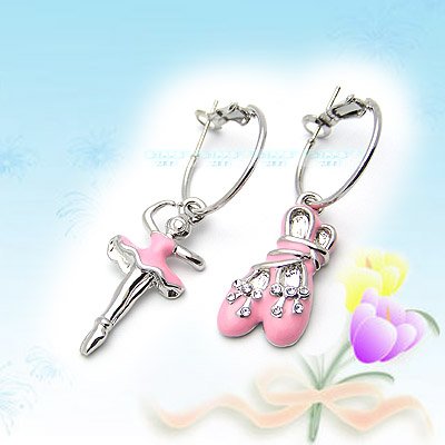 Unique Ballet Girl and Shoes Earrings E041410
