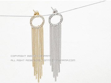 Shiny Silver Ring Korean Flowy Earrings