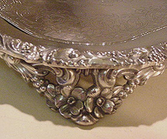 EXCEPTIONAL OLD SILVERPLATED SQUARE SALVER