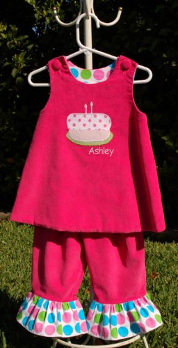 Have Your Cake and Eat it Too Handmade Applique Little Girls Dress