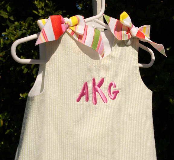 Pretty as a Picture Handmade Monogrammed Little Girls Dress