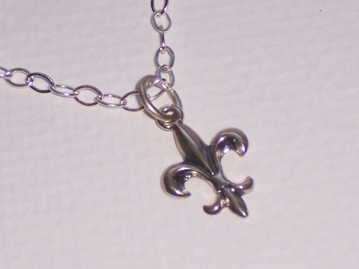 Fleur De Lis Necklace on Sterling Silver Chain