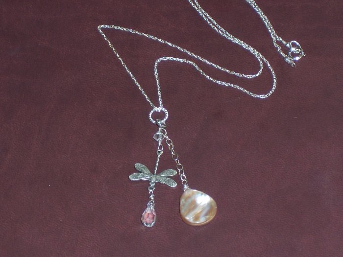 Dragonfly Charm Pendant on Sterling Silver chain
