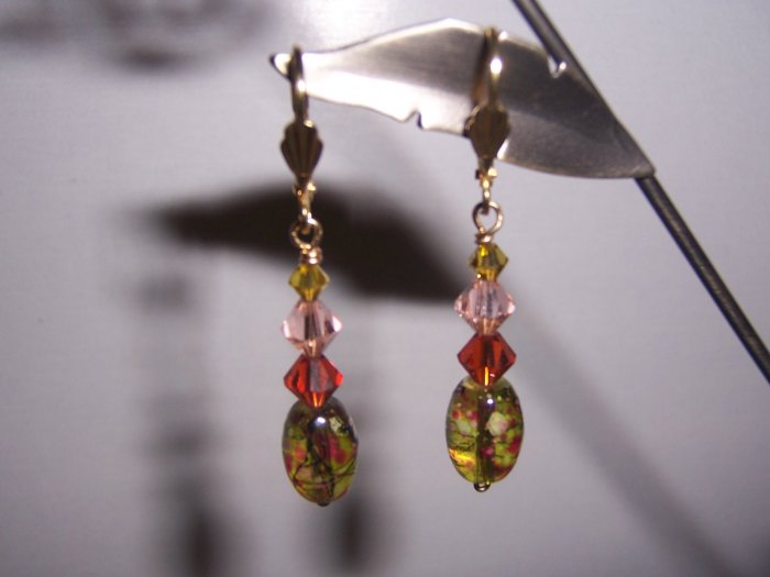 Glass and Swarovski Earrings on Fall
