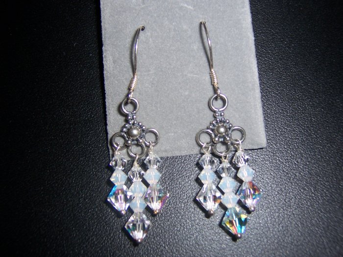 Sterling Silver and Swarovski Crystal Chandelier Earrings