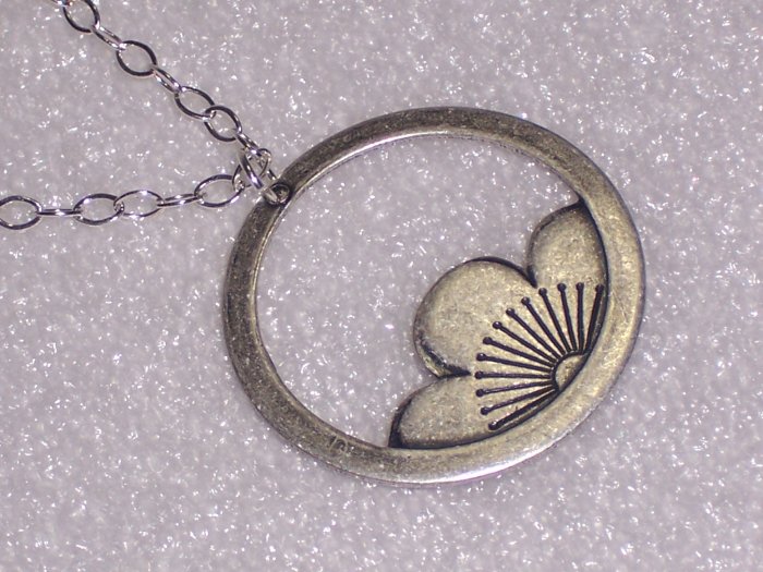 White Lotus Ring Blossom Pendant on Sterling Silver Chain