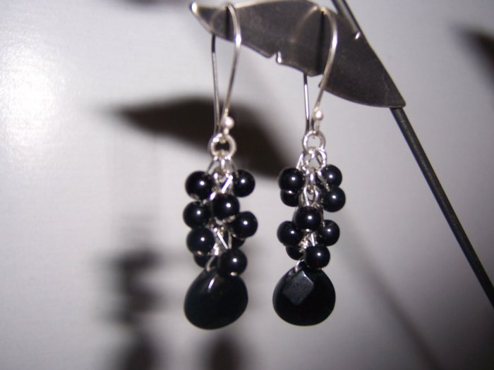 Sterling Silver Earrings with Black Onyx