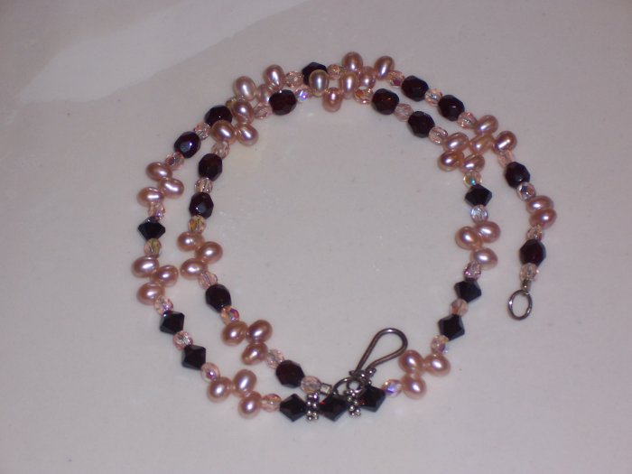 Pearls Swarovski and Sterling Silver Necklace