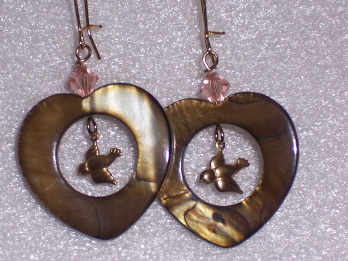 Brown Hearts of Love Earrings