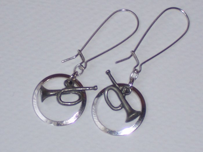 LETS PLAY THE HORN EARRINGS--FREE Shipping to the U.S.