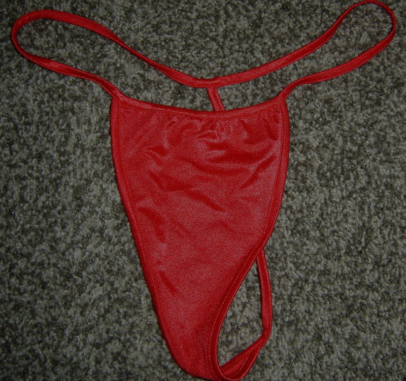RED HOT String Bikini Thong Panties, Sz. 1X/2X