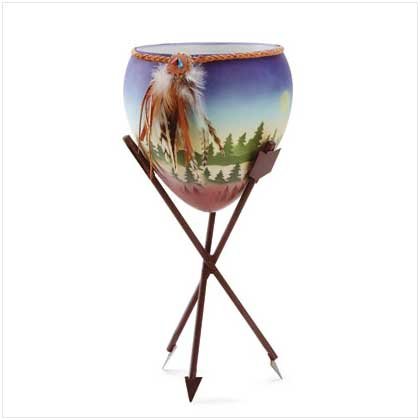 NATIVE AMERICAN POT/METAL ARROW STAND