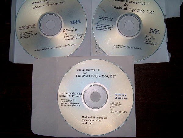 IBM T30 Type 2366, 2367 Utility CD's FRU P/N 01R6864