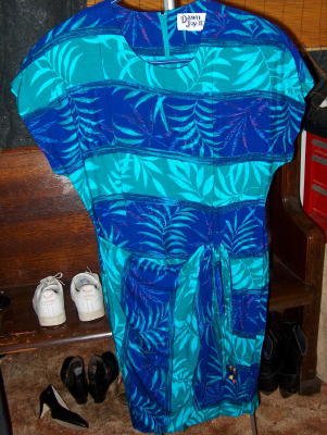 cap sleeve summer multi color fern print by Dawn's Joy