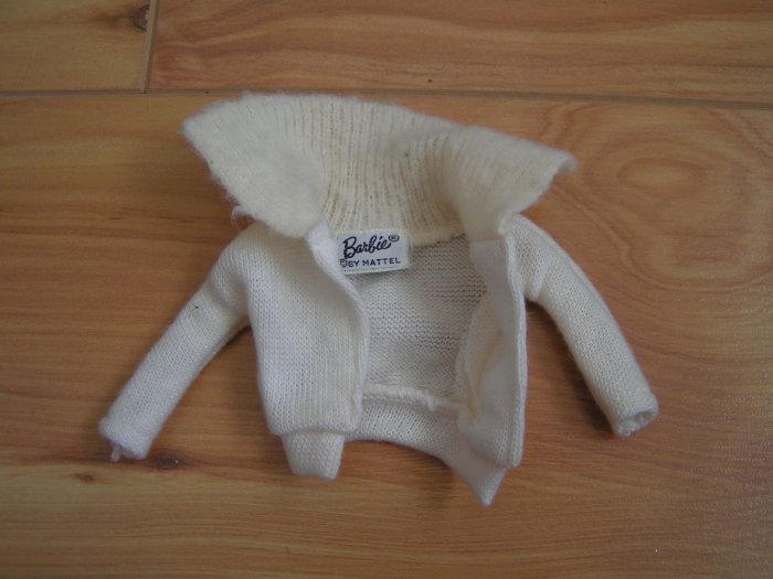 Vintage Barbie White Cardigan Sweater