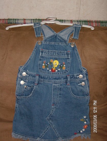 LOONEY TUNES GIRL'S DENIM JUMPER SIZE 6X