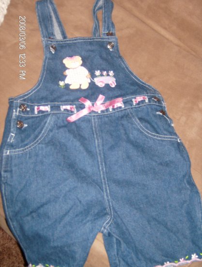 GIRL'S DENIM OVERALL SHORTS SIZE 5T
