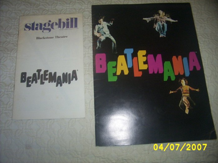 Beatlemania Book and Stagebill Blackstone Theatre