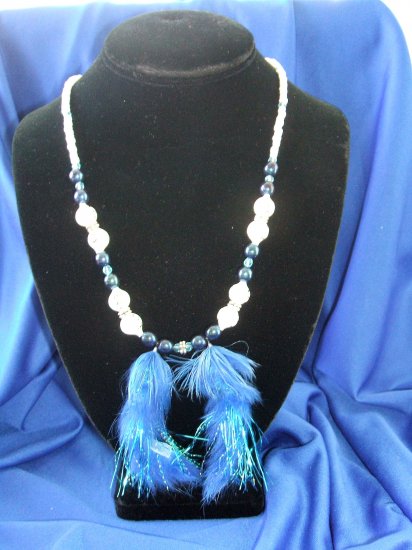 Blue Marabou Allure Necklace