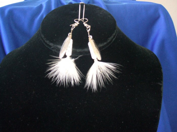 White Rooster Tail Allure Earrings