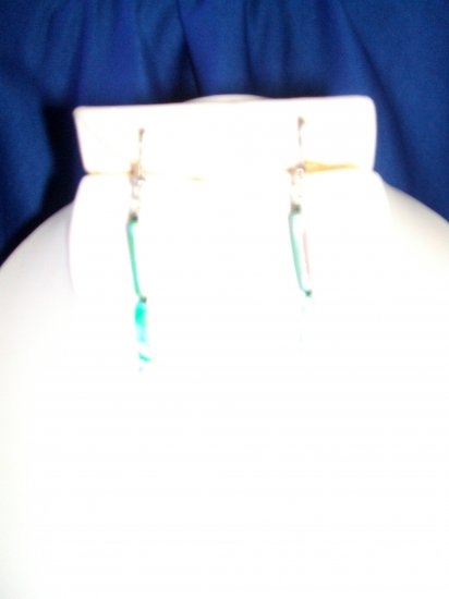 Green Iridescent Minnow Earrings