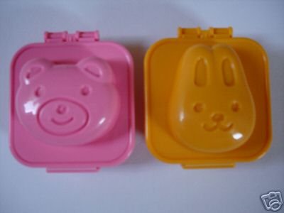 Set of 2 Bento Egg Molds, Bear and Bunny Design