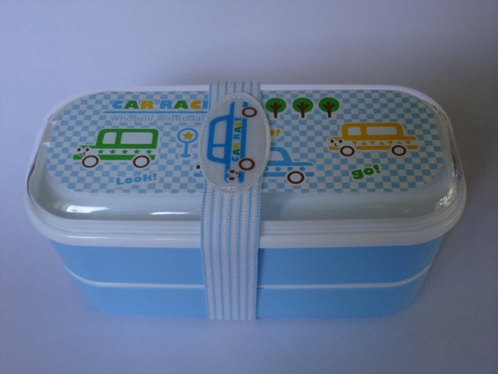 Blue Car Race Bento Box with Belt