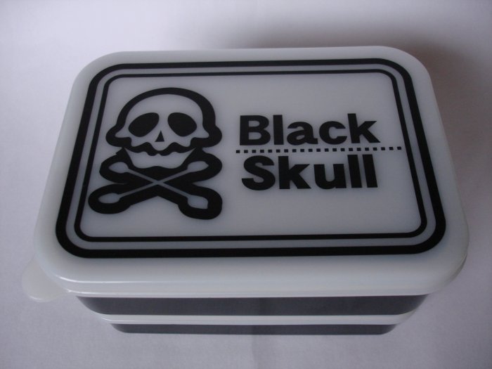 Black Skull Design 2 Tier Bento Box