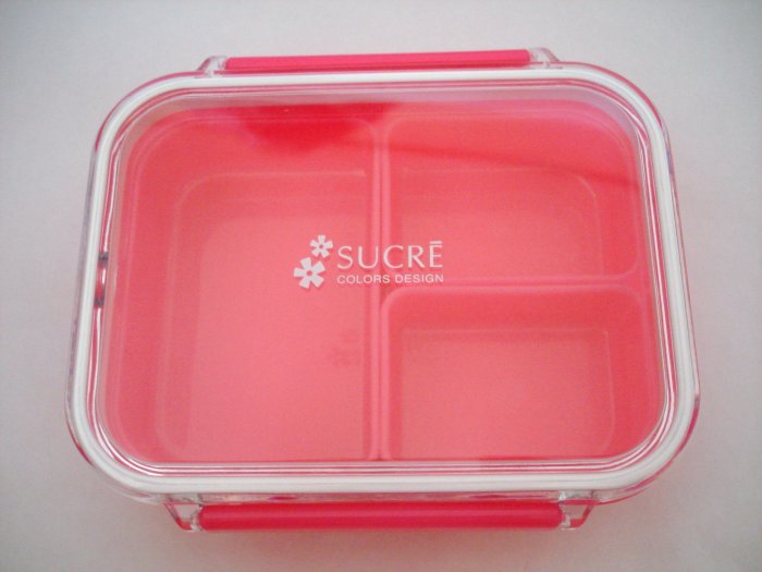 Pink "Sucre" One Tier Bento Box w/ Dividers