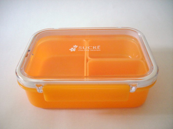 Orange "Sucre" One Tier Bento Box w/ Dividers