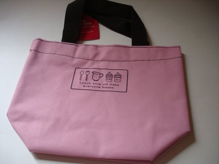 Natural Lunch Time Pink Bento Bag