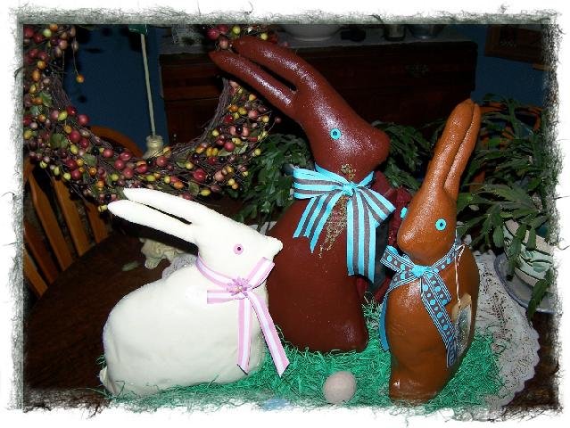 Handmade Chocolate Easter Rabbits ~ Set of Three