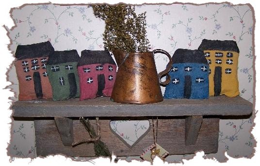 5 Salt Box House Bowl Fillers/Ornies ~ Handmade