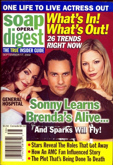 Soap Opera Digest magazine 9 17 2002 Maurice Benard Tamara Braun