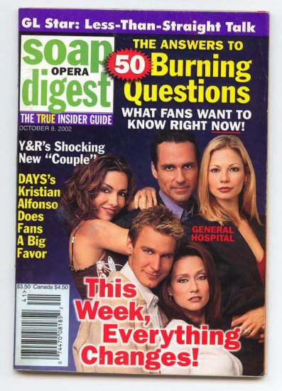 Soap Opera Digest 10 8 2002 Vanessa Marcil Rademacher magazine