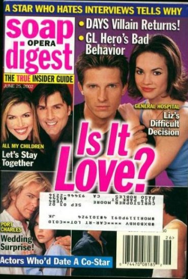 Soap Opera Digest magazine 6 25 2002 Actors Who'd Date a Co Star