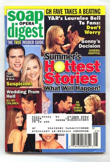 Soap Opera Digest magazine 6 18 2002 Tamara Braun Maurice Benard