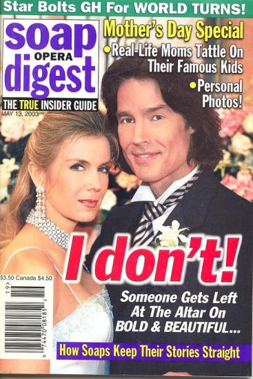 Soap Opera Digest magazine 5 13 2003 Katherine Lang Ronn Moss