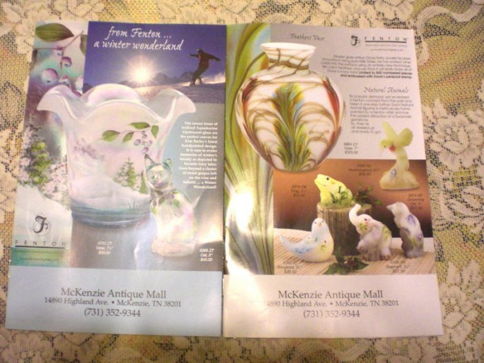 Two Fenton Glass Supplements Catalog Exclusives 2006 Booklet