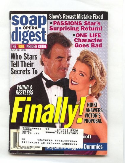 July 30 Soap Opera Digest Magazine 7 30 2002 Melody Thomas Eric Braeden