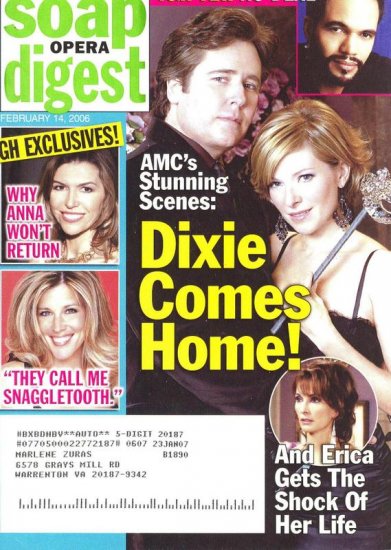 Soap Opera Digest 2 14 2006 Dixie Comes Home