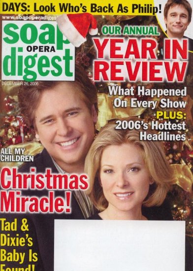 Soap Opera Digest 12 26 2006 M Knight Cady McClain AMC