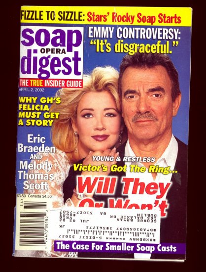 Soap Opera Digest 4 2 2002 Melody Scott Eric Braeden Magazine