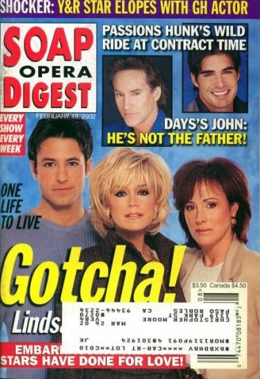Soap Opera Digest 2 19 2002 TY Treadway Hillary B Smith