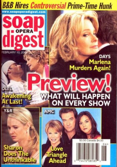Soap Opera Digest 2 10 2004 Deidre Hall Days Preview magazine
