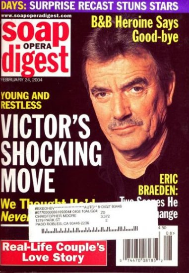 Soap Opera Digest 2 24 2004 Eric Braeden Y&R Victor Magazine