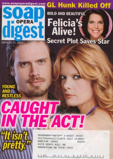 Soap Opera Digest 3 21 2006 Joshua Morrow M Stafford