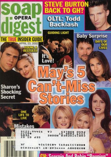 Soap Opera Digest 4 23 2002 May's Can't miss stories