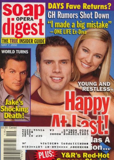 Soap Opera Digest 5 7 2002 Joshua Morrow Sharon Case